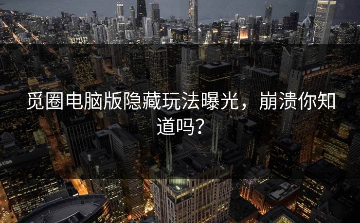 觅圈电脑版隐藏玩法曝光，崩溃你知道吗？