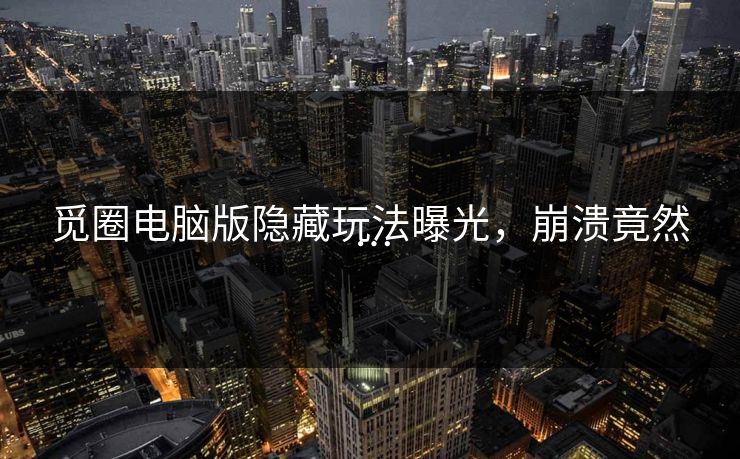 觅圈电脑版隐藏玩法曝光，崩溃竟然…