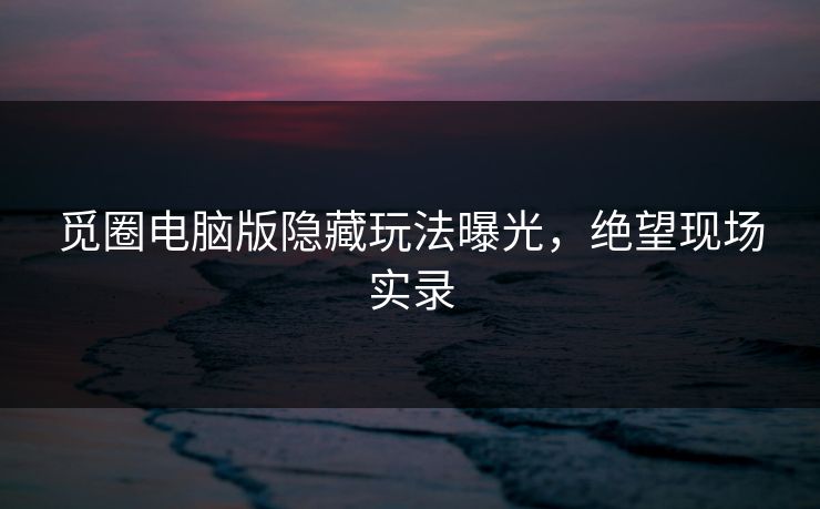 觅圈电脑版隐藏玩法曝光，绝望现场实录