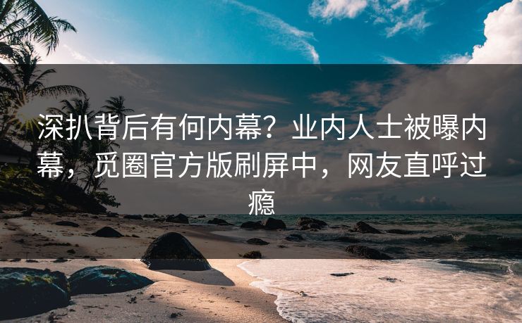深扒背后有何内幕？业内人士被曝内幕，觅圈官方版刷屏中，网友直呼过瘾