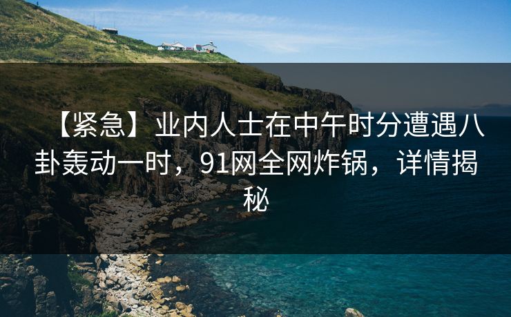 【紧急】业内人士在中午时分遭遇八卦轰动一时，91网全网炸锅，详情揭秘